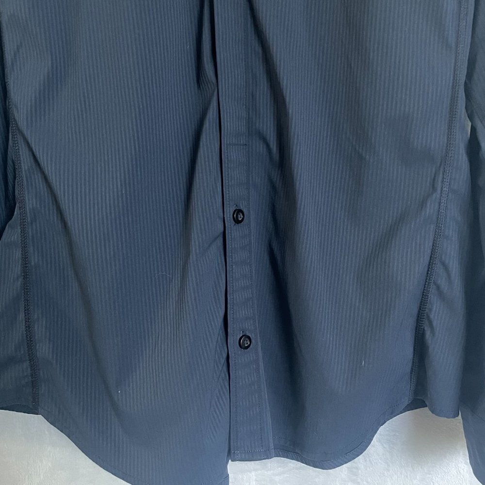 Lululemon Mens Button Down Blue Striped Long Sleeve Stretch Athletic Fit Shirt - Picture 11 of 15